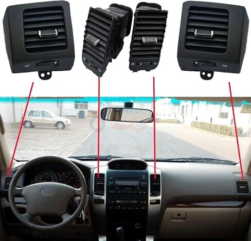 منفذ التهوية الجوية Dashboard Air متوافق مع Toyota Land Cruiser Prado 120 متوافق مع Lexus GX470 03-09 مكيف تكييف الهواء (منفذ الهواء الأوسط) in Saudi Arabia