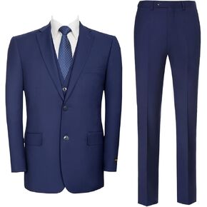 AMY ZHU Men's 3 Piece Suit Classic Fit Blazer Vest and Pants Set with Hidden Expandable Waist Business Wedding Formal Suit in Saudi Arabia