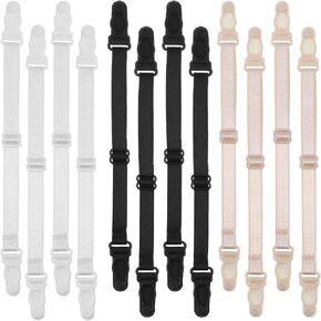 12 PCS BRA حزام حزام حامل النساء ، حاملي حزام صدرية للانزلاق مرنة غير قابلة للتعديل غير القابل للانزلاق حاملي مقاطع حمالات الكتف الصدرية لجعل Racerback للنساء الفتيات (الأسود ، البيج ، الأبيض) in Saudi Arabia