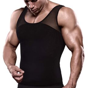 Hoter Men's Compression Shirt to Hide Gynecomastia Moobs Chest Slimming Body Shaper Undershirt in Kuwait