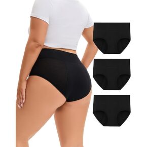 INNERSY Period Underwear for Women Plus Size Heavy Flow Leak-proof Menstrual High Waisted Absorbent Panties 3-Pack in Saudi Arabia
