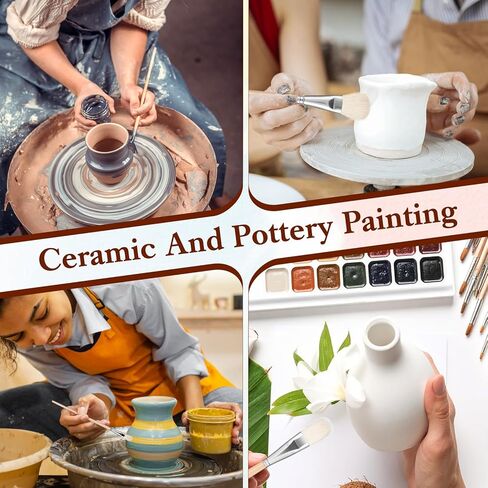 Grevosea Mop Brush for Acrylic Painting, 7 Pieces Versatile Blending Brush Paint Brushes for Acrylic Painting Goat Hair Paint Brush Set for Acrylic Watercolor Oil Painting Face Body Art in Kuwait