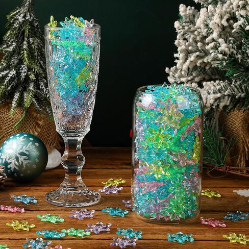 240 Pcs Christmas Acrylic Star Translucent Crystals Gems Xmas 3D Star Shaped Gems for Vase Filler Ice Rocks,Table Scatter, Party Wedding Arts Crafts Decoration (Red/Green/Gold/Transparent) in Saudi Arabia