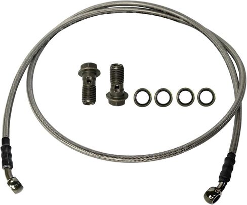 82" / 210CM Braided Hydraulic Brake Hose Line with 2 Banjo Nuts Universal Brake Line Compatible with GY6 Kazuma Sunl Taotao Roketa Jonway Scooter Moped Dirt Bike Go Kart ATV 10MM Banjo Ends in Saudi Arabia