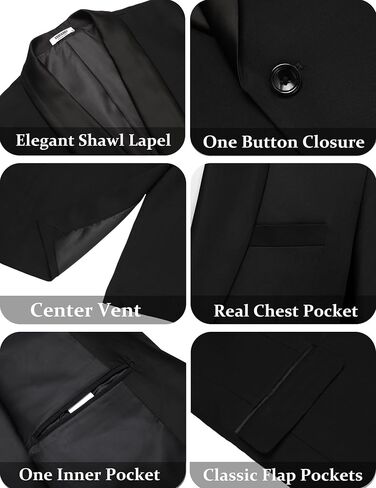 Coofandy Mens Tuxedo Suit Set Slim Fit 2 قطعة لباس بدلة شال للبصفقة سراويل سروال سروال لحفل حفل زفاف عشاء حفلة موسيقية in Saudi Arabia
