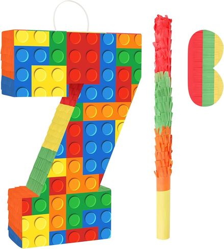 Hooqict الوحش شاحنة بيناتا سيارات بيناتا مع عصا بيناتا ومعصوب العينين للأطفال الأولاد الوحش شاحنة زينة عيد ميلاد سباق السيارات عيد ميلاد بيناتا لوازم الحفلات البناء in Kuwait