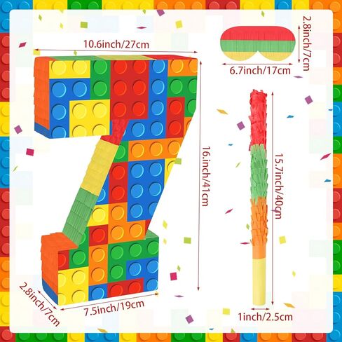 Hooqict الوحش شاحنة بيناتا سيارات بيناتا مع عصا بيناتا ومعصوب العينين للأطفال الأولاد الوحش شاحنة زينة عيد ميلاد سباق السيارات عيد ميلاد بيناتا لوازم الحفلات البناء in Kuwait