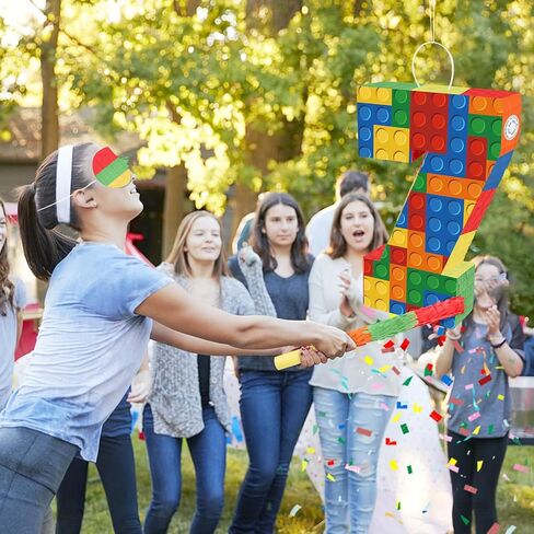 Hooqict الوحش شاحنة بيناتا سيارات بيناتا مع عصا بيناتا ومعصوب العينين للأطفال الأولاد الوحش شاحنة زينة عيد ميلاد سباق السيارات عيد ميلاد بيناتا لوازم الحفلات البناء in Kuwait