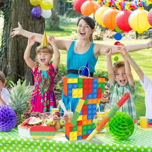 Hooqict الوحش شاحنة بيناتا سيارات بيناتا مع عصا بيناتا ومعصوب العينين للأطفال الأولاد الوحش شاحنة زينة عيد ميلاد سباق السيارات عيد ميلاد بيناتا لوازم الحفلات البناء in Kuwait