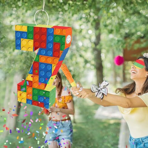 Hooqict الوحش شاحنة بيناتا سيارات بيناتا مع عصا بيناتا ومعصوب العينين للأطفال الأولاد الوحش شاحنة زينة عيد ميلاد سباق السيارات عيد ميلاد بيناتا لوازم الحفلات البناء in Kuwait