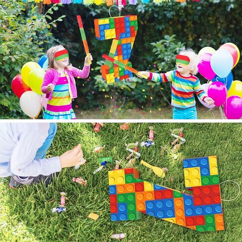 Hooqict الوحش شاحنة بيناتا سيارات بيناتا مع عصا بيناتا ومعصوب العينين للأطفال الأولاد الوحش شاحنة زينة عيد ميلاد سباق السيارات عيد ميلاد بيناتا لوازم الحفلات البناء in Kuwait