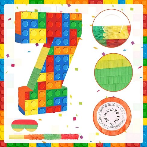 Hooqict الوحش شاحنة بيناتا سيارات بيناتا مع عصا بيناتا ومعصوب العينين للأطفال الأولاد الوحش شاحنة زينة عيد ميلاد سباق السيارات عيد ميلاد بيناتا لوازم الحفلات البناء in Kuwait