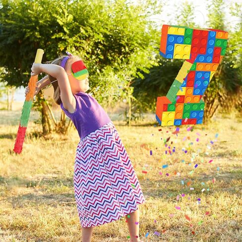 Hooqict الوحش شاحنة بيناتا سيارات بيناتا مع عصا بيناتا ومعصوب العينين للأطفال الأولاد الوحش شاحنة زينة عيد ميلاد سباق السيارات عيد ميلاد بيناتا لوازم الحفلات البناء in Kuwait