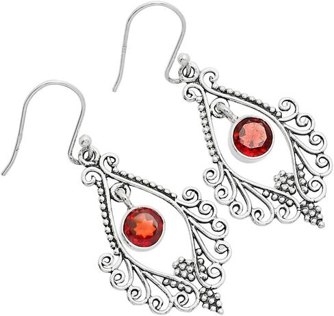 Natural Gemstones Round Shape 925 Sterling Silver Earrings E-1075 AGE1002 in Saudi Arabia