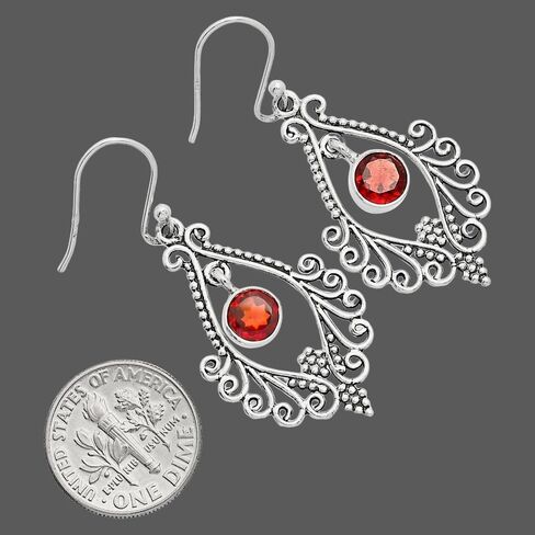 Natural Gemstones Round Shape 925 Sterling Silver Earrings E-1075 AGE1002 in Saudi Arabia