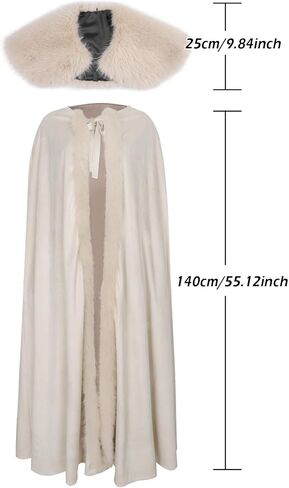 Joukavor Renaissance Velvet Cape مع طوق فراء الفايكنج للنساء هالوين زي in Kuwait