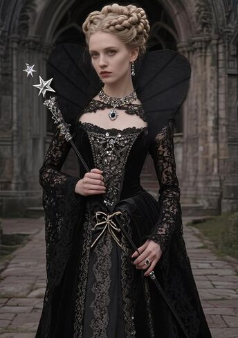 Dazcos Womens Vampire Stand up jolar Victorian Gothic Queen Neck Twhice for Halloween Cosplay in Saudi Arabia