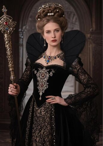 Dazcos Womens Vampire Stand up jolar Victorian Gothic Queen Neck Twhice for Halloween Cosplay in Saudi Arabia