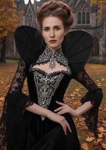 Dazcos Womens Vampire Stand up jolar Victorian Gothic Queen Neck Twhice for Halloween Cosplay in Saudi Arabia