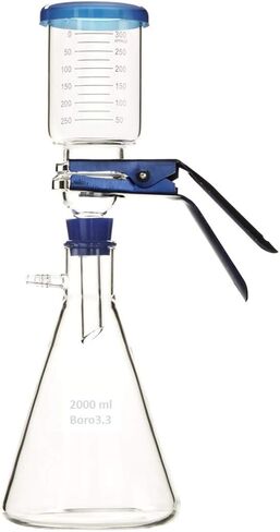 Labnique Glass Vacuum Filtration Distillation Apparatus with Compact Vacuum Pump, 500 ml in Kuwait