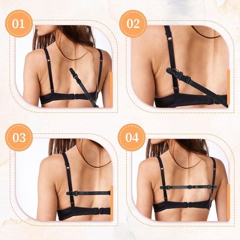 12 PCS Bra Strap Clips Holder Women's, Bra Strap Holders for Slipping Elastic Adjustable Non-Slip Straps Bras Band Extender Shoulder Bras Clips to Make Racerback for Women Girls (Black, Beige, White) in Saudi Arabia