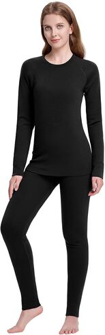 Women's 100% Merino Wool Base Layer Sets Lightweight Active Base Layer for Ski in Kuwait