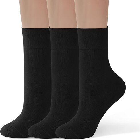 Womens Viscose Bamboo Crew Socks عجل عجل رفيع الجوارب الجوارب الناعمة فوق جورب الكاحل 3-5 أزواج in Kuwait