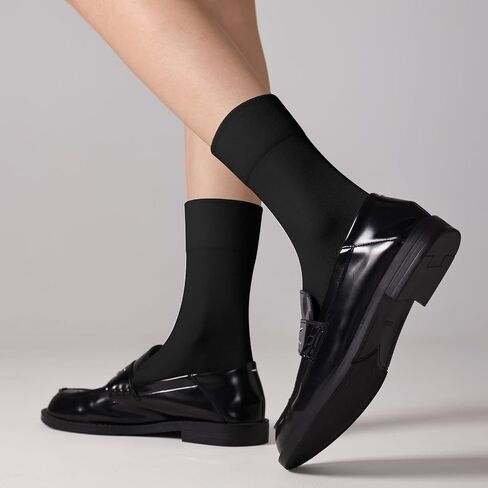 Womens Viscose Bamboo Crew Socks عجل عجل رفيع الجوارب الجوارب الناعمة فوق جورب الكاحل 3-5 أزواج in Kuwait