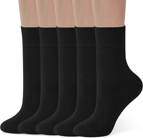 Womens Viscose Bamboo Crew Socks عجل عجل رفيع الجوارب الجوارب الناعمة فوق جورب الكاحل 3-5 أزواج in Kuwait