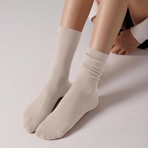 Womens Viscose Bamboo Crew Socks عجل عجل رفيع الجوارب الجوارب الناعمة فوق جورب الكاحل 3-5 أزواج in Kuwait