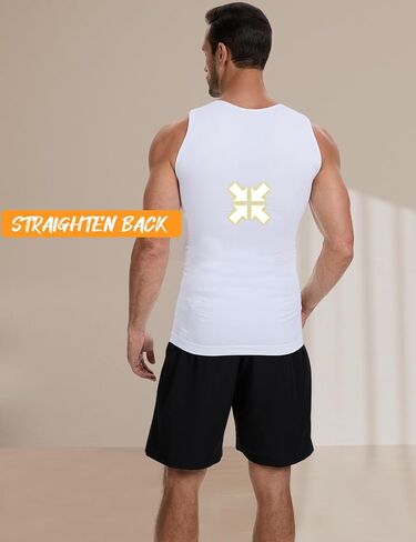 Mens Body Shaper Slimming Shirt Mens Compression Tank Top Shapewear Vest in Saudi Arabia