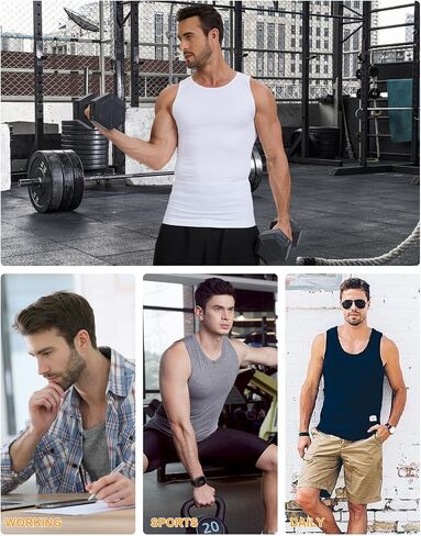 Mens Body Shaper Slimming Shirt Mens Compression Tank Top Shapewear Vest in Saudi Arabia