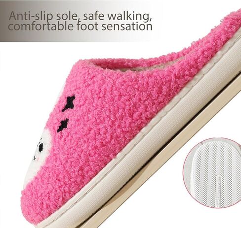Slippers for Women Men Warm Fuzzy Cozy Slippers Anti-Slip House Indoor Outdoor Shoes in Saudi Arabia