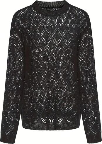Floerns Men Hollow Out Sweater rekrated undershirt undershirt street club tops tops in Saudi Arabia