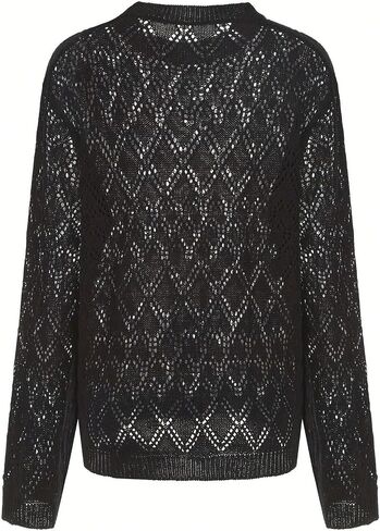 Floerns Men Hollow Out Sweater rekrated undershirt undershirt street club tops tops in Saudi Arabia