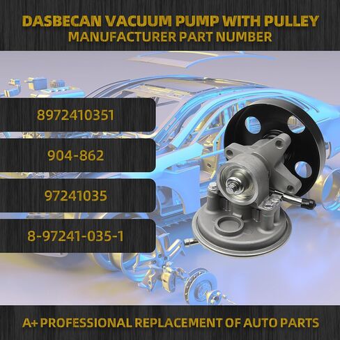 مضخة فراغ Dasbecan 904-862 مع نوبات البكرة لعام 1995-2020 ISUZU NPR-HD NPR L96 LQ4 LY6 L31 L05 3.0L 3.9L 4.8L 5.2L 5.7L 6.0L GAS V8 L4 استبدال# 8972410351 ، 97241035 ، 8-97241-0351 in Saudi Arabia