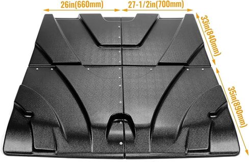 Hecasa Hard Roof Top متوافق مع 2013+ Polaris Ranger XP 900 XP 1000 Diesel/ 2015-2016 XP 570 PRO-FIT Black Blastic 2 قطعة سقف in Saudi Arabia