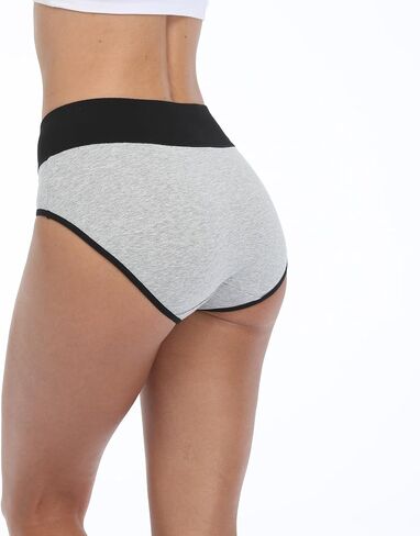 6 Pack Ladies Cotton Briefs Women's Soft Mid-High Waisted Panties Breathable Full Coverage Underwears in Saudi Arabia