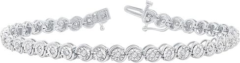 GILDED 1 CTtw Natural Diamond for Women | Sterling Silver Bracelet | Fine Jewelry for Her | Timeless Design | Gift Box Included in Saudi Arabia