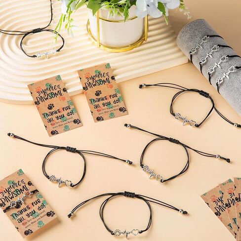 Sasylvia 30 Set Vet Tech Week Gifts Bracelet Bracelet Inspiral مع بطاقة تحفيزية Fawsome ، شكرًا لك هدية على فني بيطري الطبيب الممرضة. in Kuwait