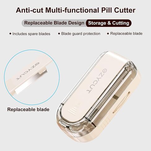 Pill Cutter,Multi-Tablet Cutter with Replaceable Blades & Safety Guard – Precision Splitter for Small to Large Tablets (Black) in Saudi Arabia