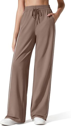 G4Free Womens Lightweight Track Pant مع جيوب عريضة الساقين الركض سراويل السراويل غير الرسمية in Kuwait