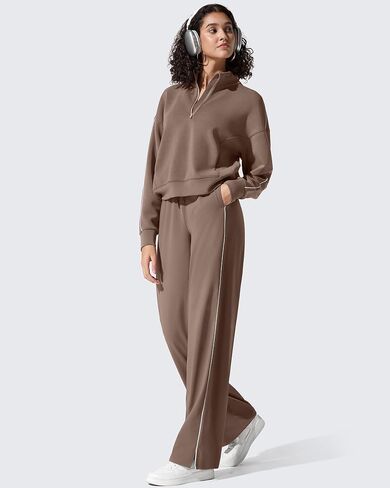 G4Free Womens Lightweight Track Pant مع جيوب عريضة الساقين الركض سراويل السراويل غير الرسمية in Kuwait
