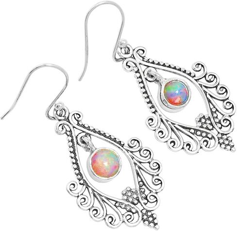 Natural Gemstones Round Shape 925 Sterling Silver Earrings E-1075 AGE1002 in Saudi Arabia