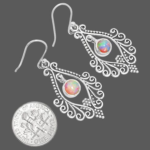 Natural Gemstones Round Shape 925 Sterling Silver Earrings E-1075 AGE1002 in Saudi Arabia