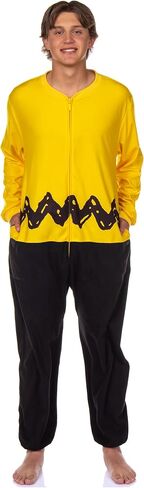 INTIMO Peanuts Charlie Brown Union Suit Men's Costume Zip Up One Piece Pajama Outfit in Saudi Arabia