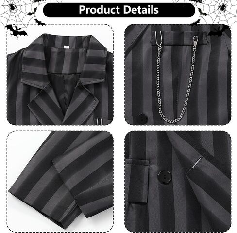 Adult Halloween Costume for Men Striped Suit for Role Cosplay Dinner Party Daily Use Christmas Gift in Saudi Arabia