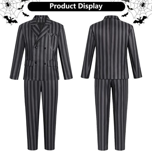 Adult Halloween Costume for Men Striped Suit for Role Cosplay Dinner Party Daily Use Christmas Gift in Saudi Arabia
