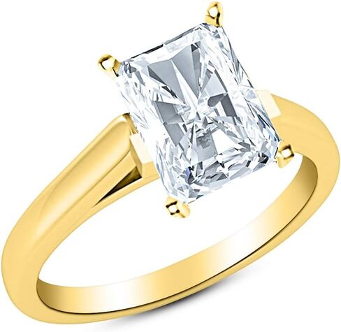 14 كيلو أصفر الذهب 1-5 قيراط مختبر نمت Solitaire Catiant Cathedral Igi Diamond Lease (H-I Color VS2-SI1 Clarity) in Saudi Arabia