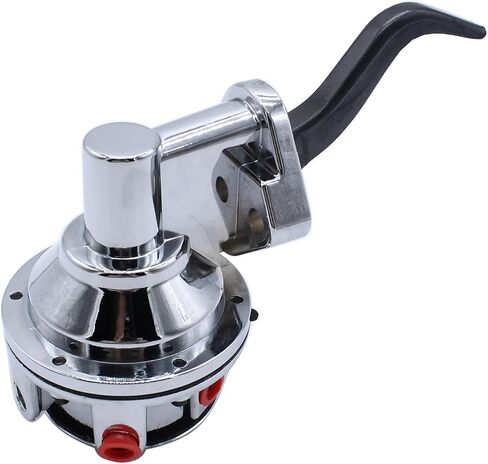 1 PC SHLPDFM كروم الفضة عالية الصوت مضخة الوقود الميكانيكية 6 رطل 1/4 "NPT مدخل/منفذ 80 GPH متوافق مع بونتياك 301 455 V8 محرك in Saudi Arabia
